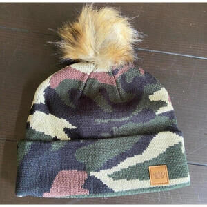 Panache Camouflage Knit Pom Pom Tight Knit Beanie Hat Cap OS